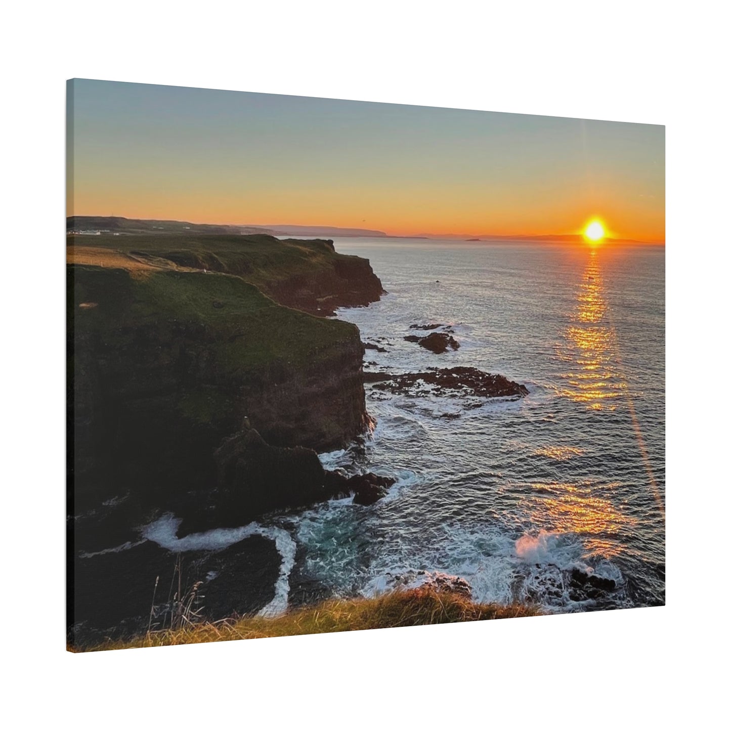 Ocean Sunset Canvas Wall Art - Scenic Coastal Horizon