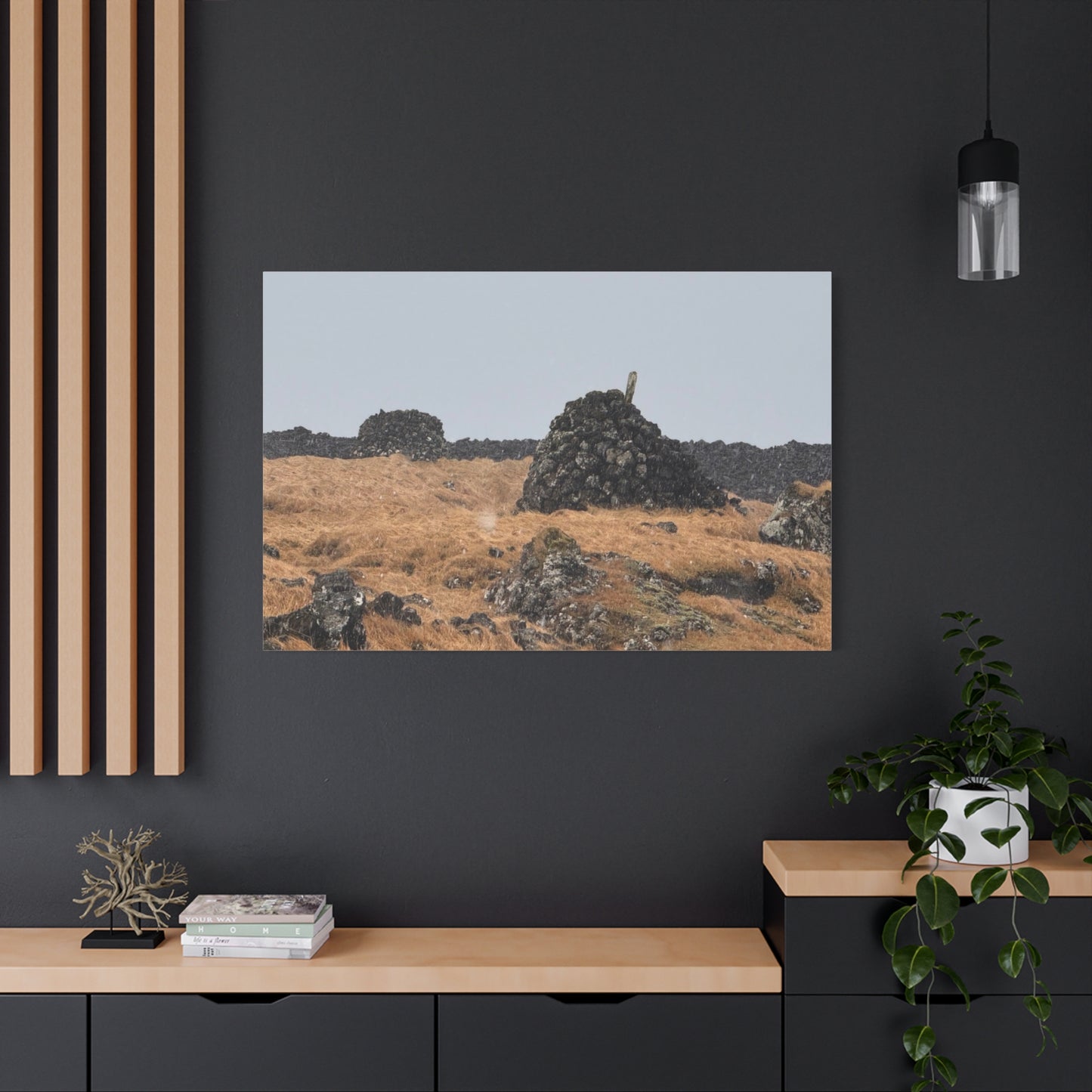 Nature-Inspired Stretched Canvas Art - Tranquil Rock Formation