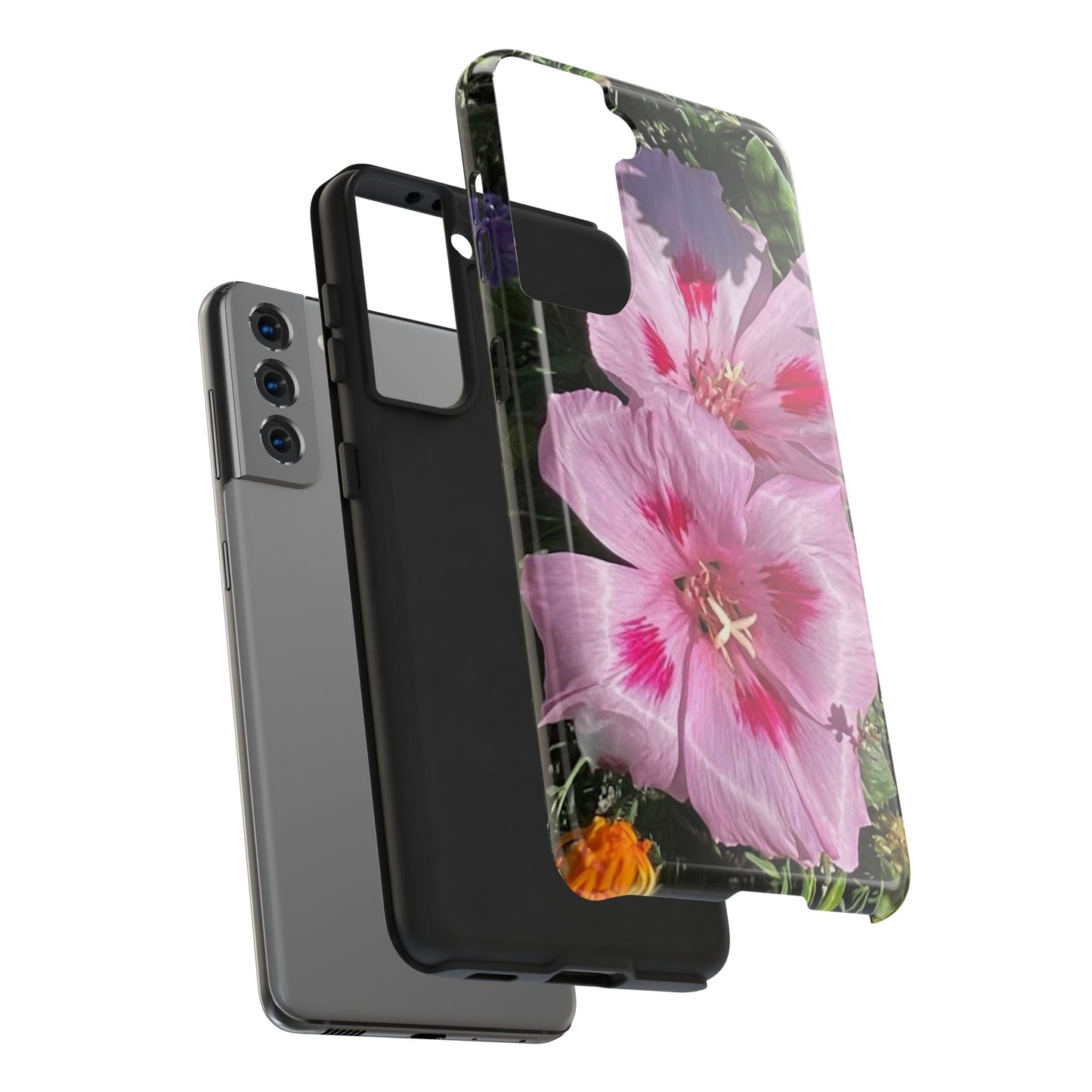 Vibrant Floral Tough Phone Case - Durable Protection with Stunning Pink Flowers