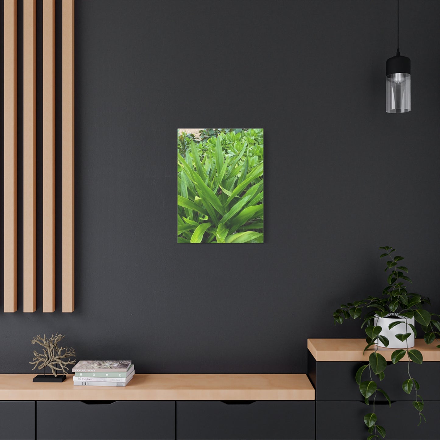 Nature-Inspired Matte Canvas Wall Art - Lush Greenery with snail