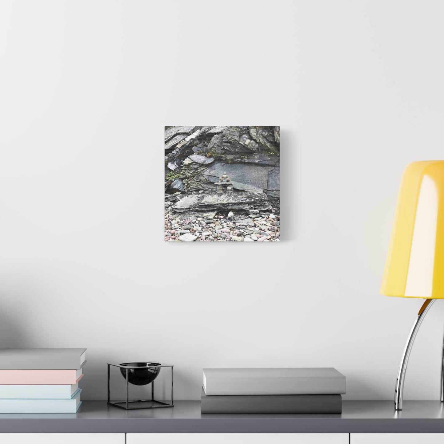 Nature-Inspired Stretched Canvas Art - Tranquil Rock Tower Design
