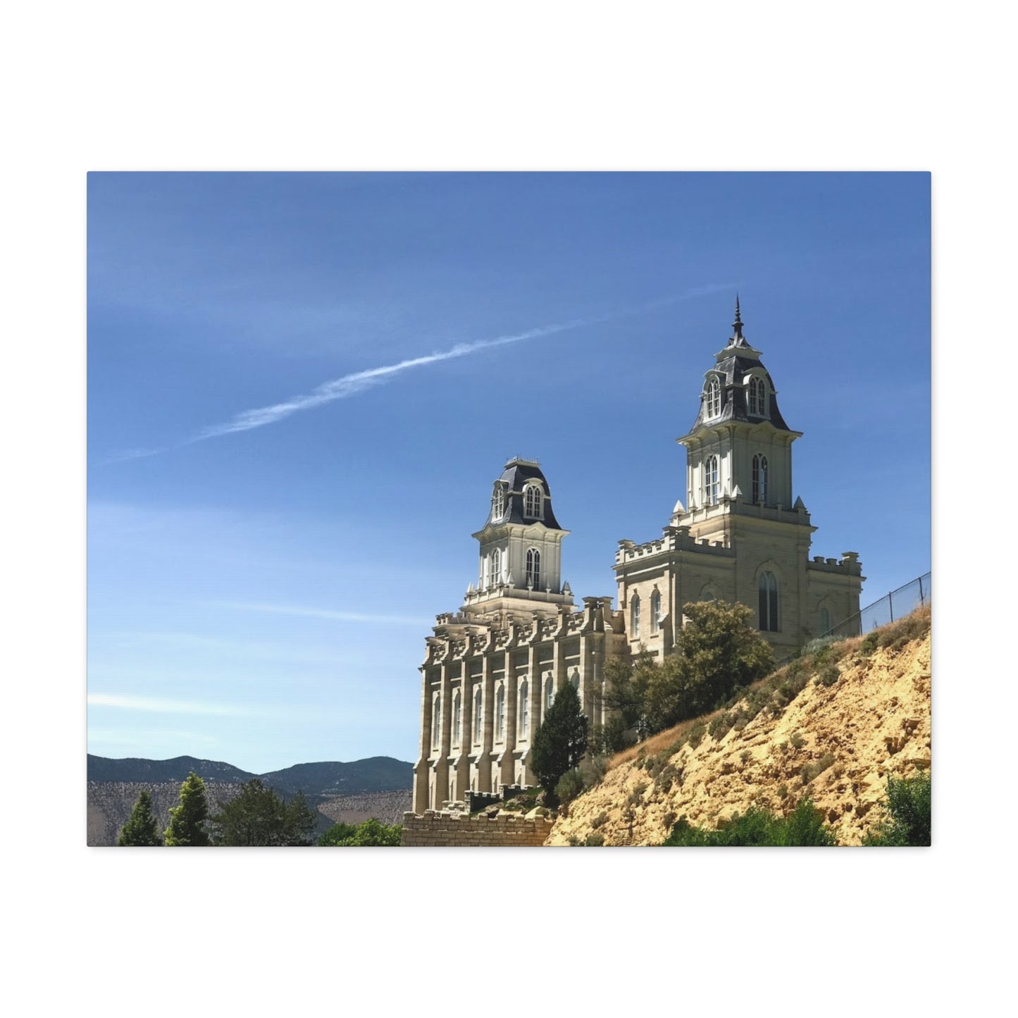 Stretched Matte Canvas Print of Historic Architecture Manti Temple LDS