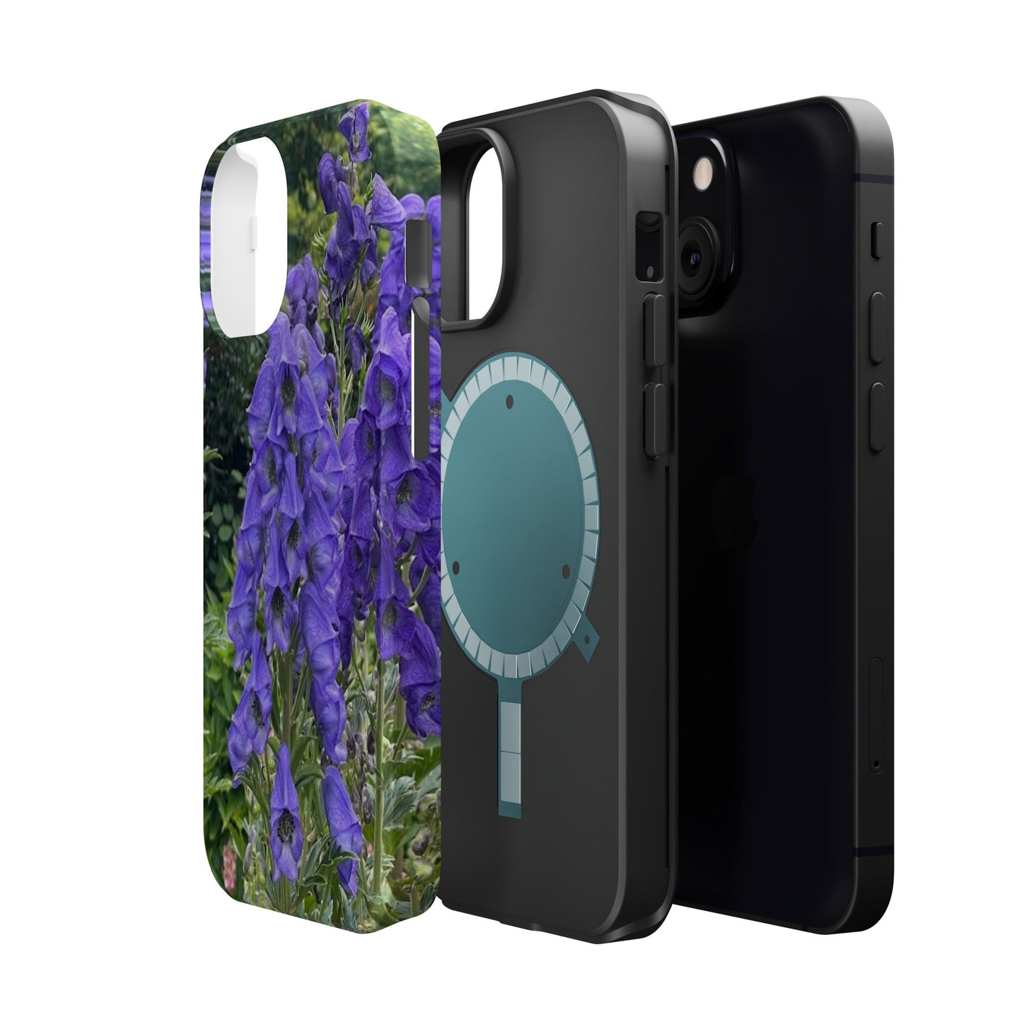 Floral Magnetic Tough Case - Vibrant Purple Flower Design for Resilience and Style