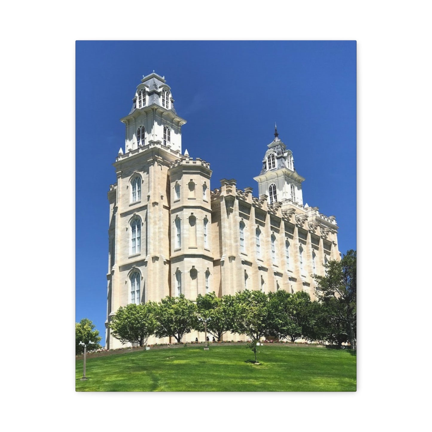 Matte Canvas Wall Art - Beautiful Architectural Print for Home Décor Manti Temple LDS