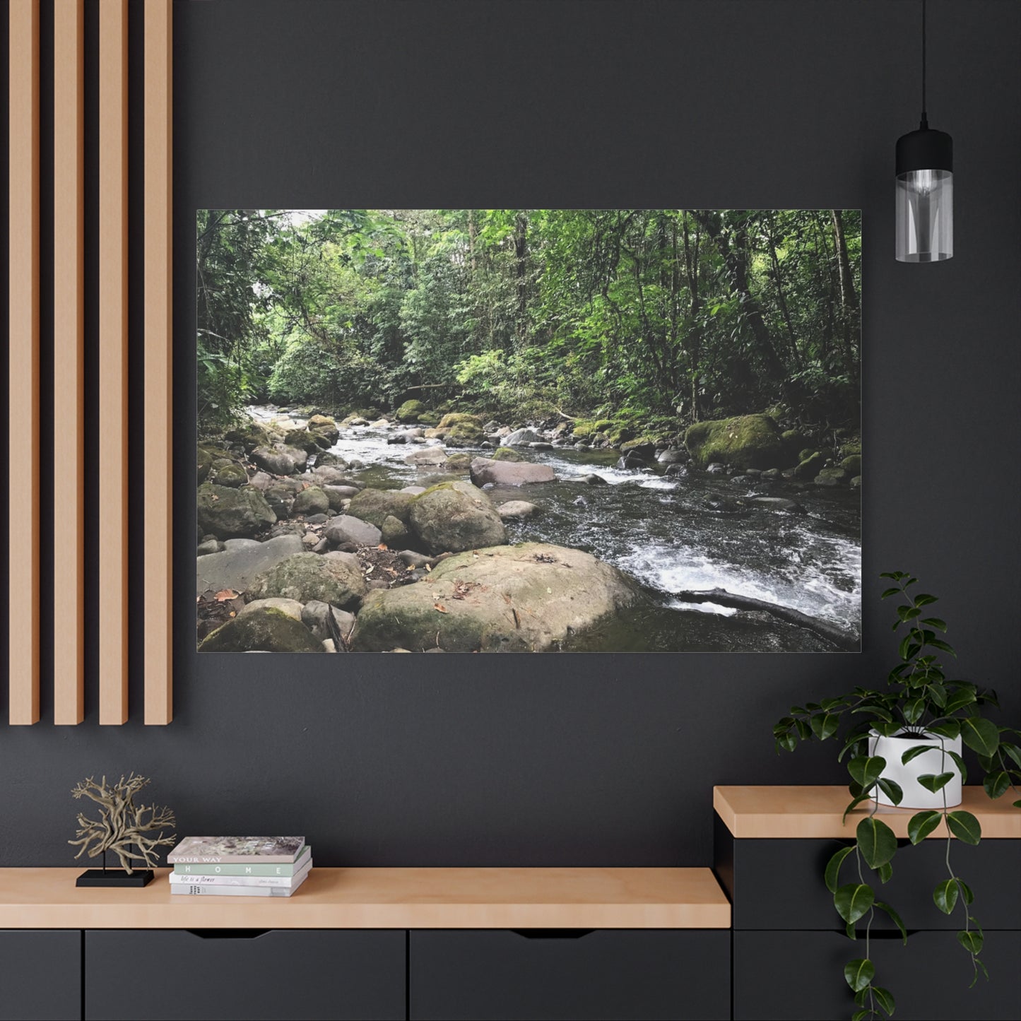 Serene Nature Canvas Wall Art – Tranquil River Landscape, 1.25" Stretched Print
