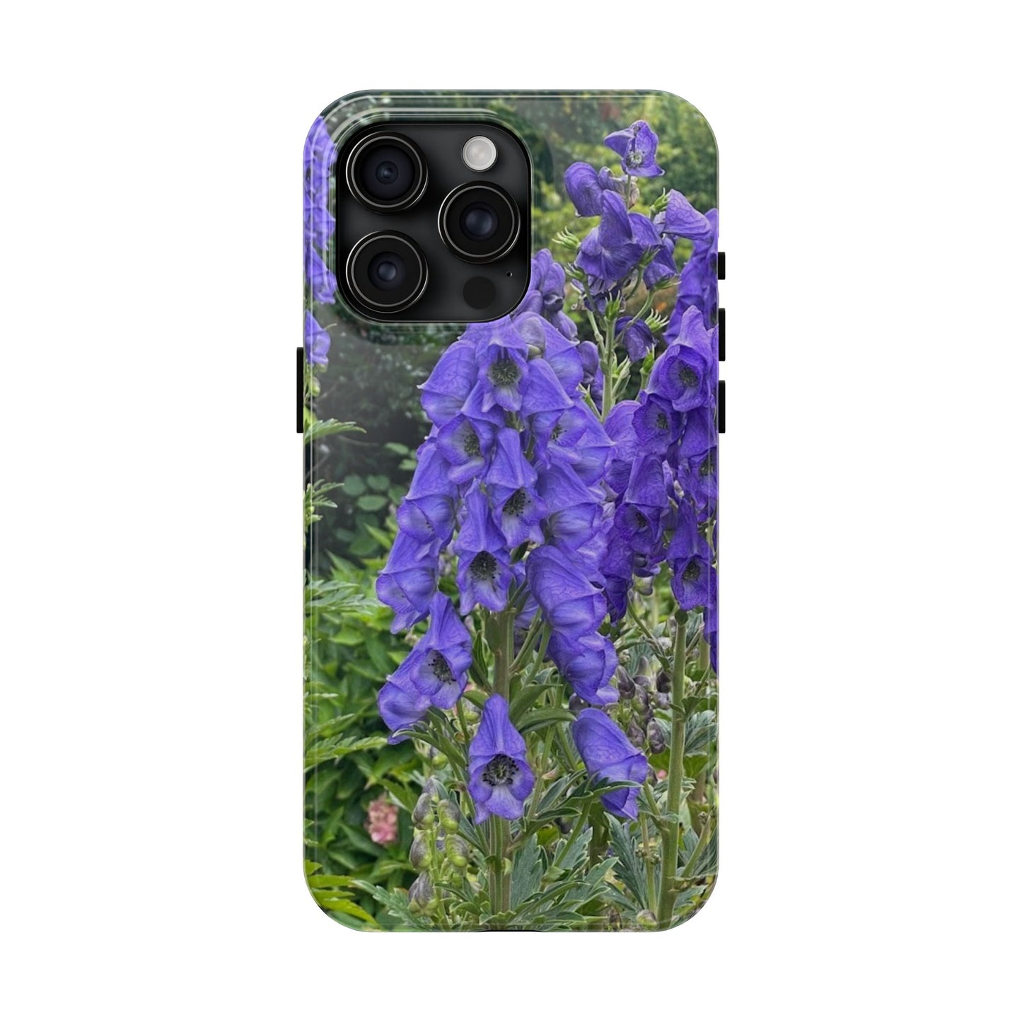 Elegant Floral Tough Phone Case - Purple Aconite Design