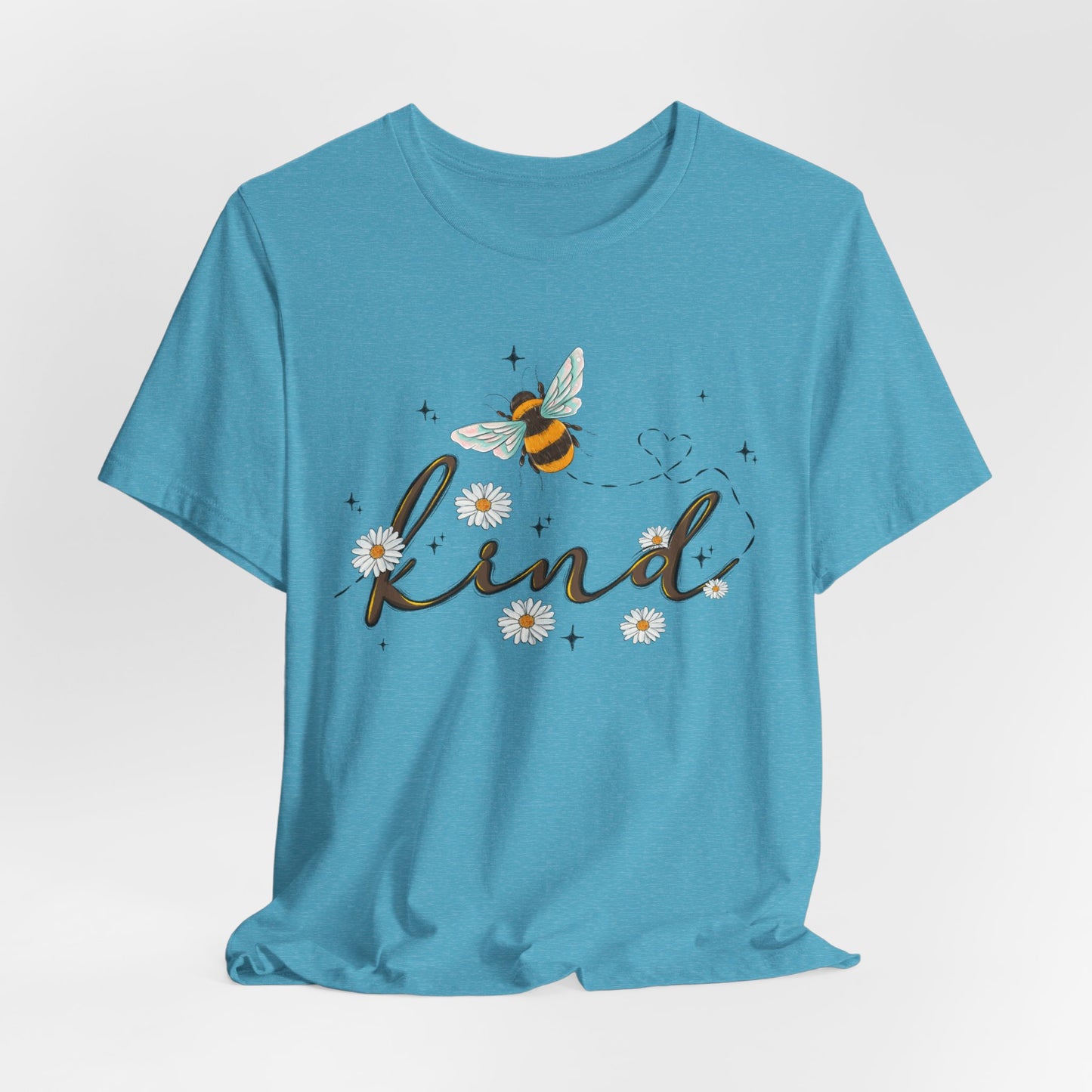 Bee Kind Unisex Jersey Short Sleeve Tee - Inspirational Floral Design
