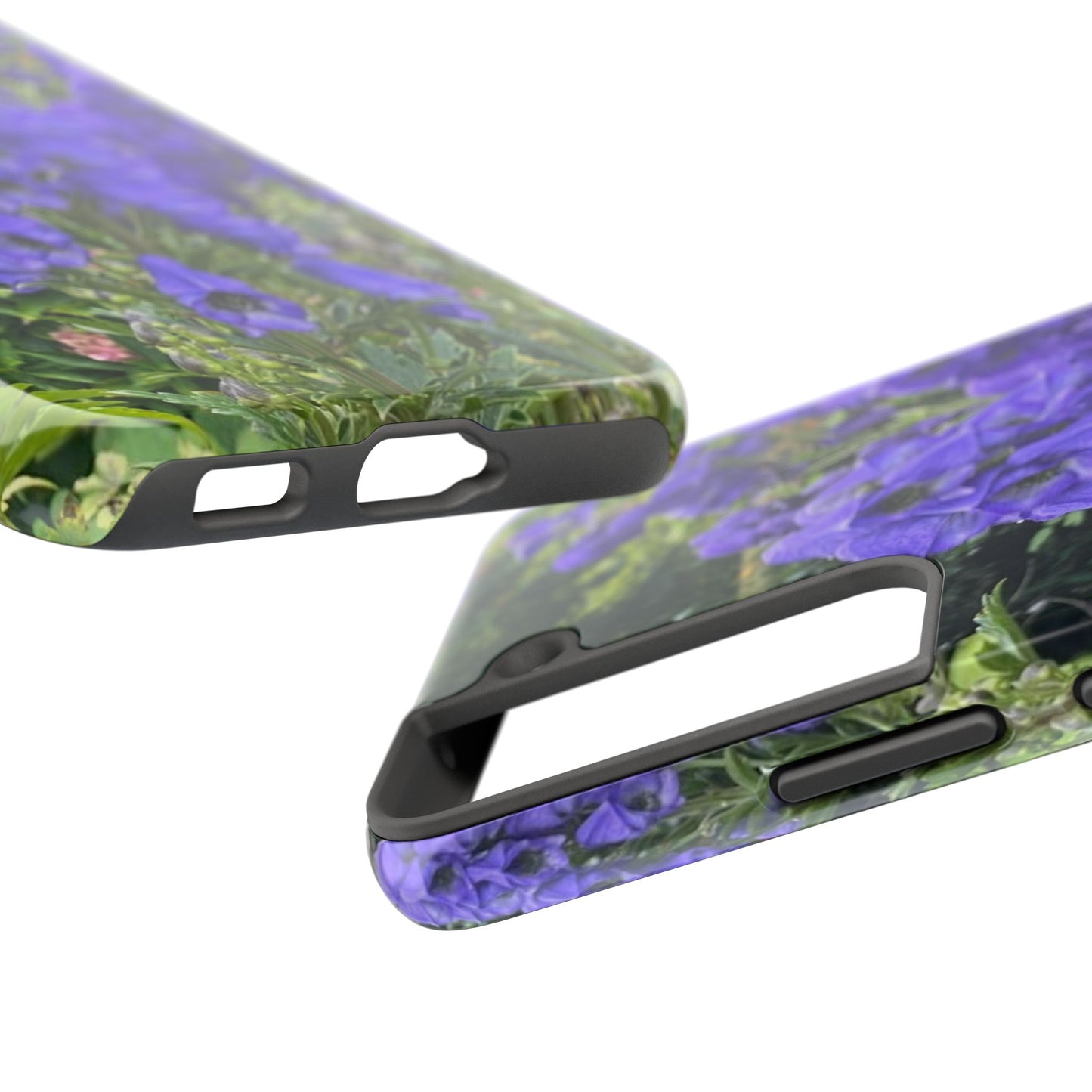 Elegant Floral Tough Phone Case - Purple Aconite Design