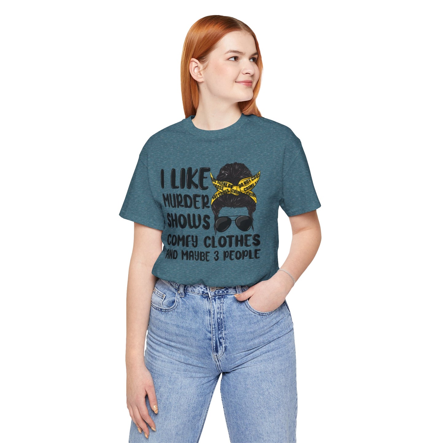 "I Like Murder Shows" Unisex Jersey Tee - Comfy Casual Shirt for True Crime Fans