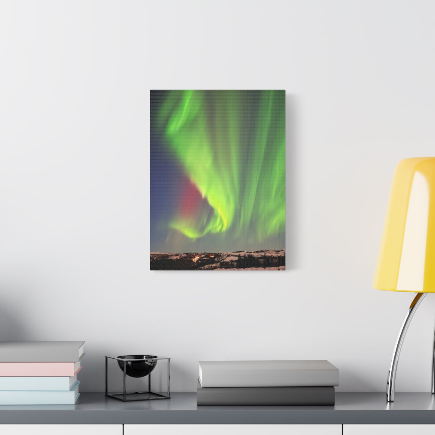 Aurora Borealis Canvas Art - Stunning Northern Lights Stretched Wall Decor Iceland