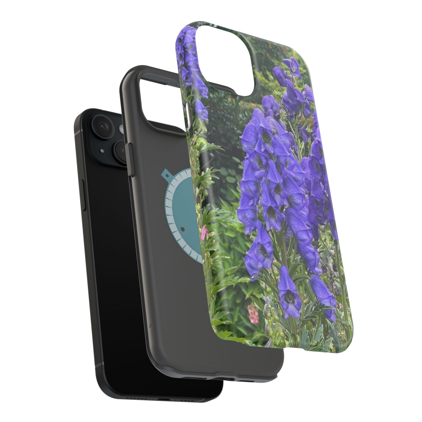 Floral Magnetic Tough Case - Vibrant Purple Flower Design for Resilience and Style