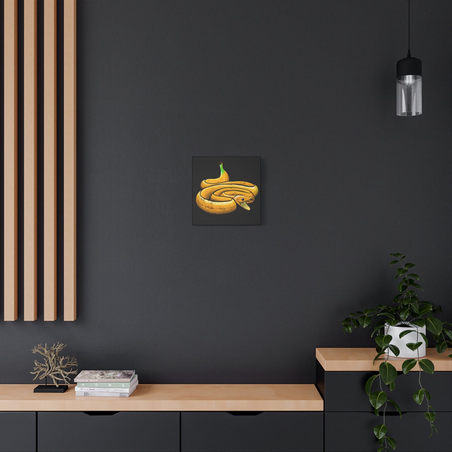 Funny Banana Snake Canvas Art - Quirky Home Decor for Animal Lovers