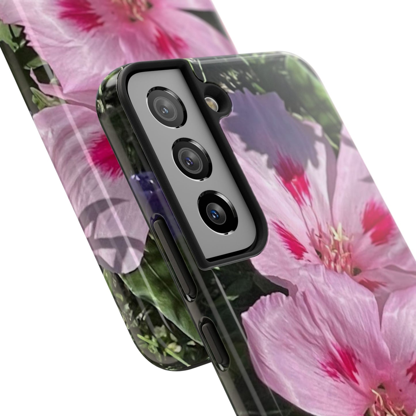 Vibrant Floral Tough Phone Case - Durable Protection with Stunning Pink Flowers