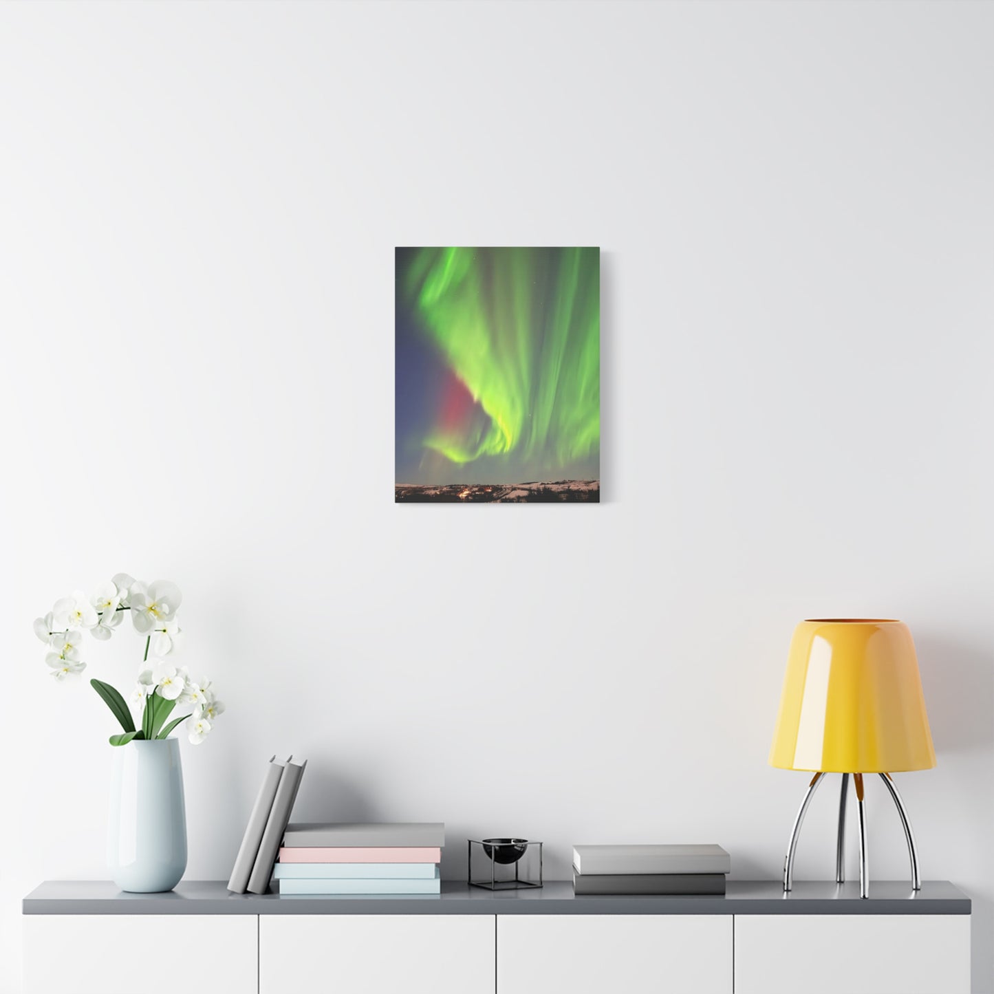 Aurora Borealis Canvas Art - Stunning Northern Lights Stretched Wall Decor Iceland