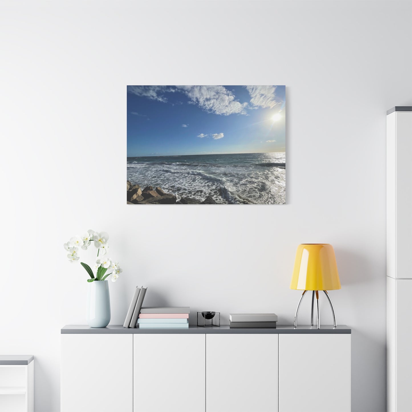 Ocean Waves Stretched Canvas Art - Serene Coastal Home Decor