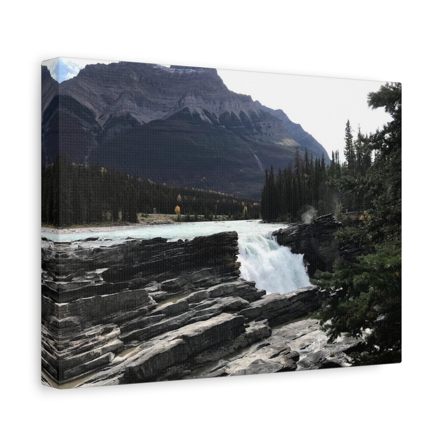 Mountain Waterfall Canvas Art - Stretched Wall Decor for Nature Lovers