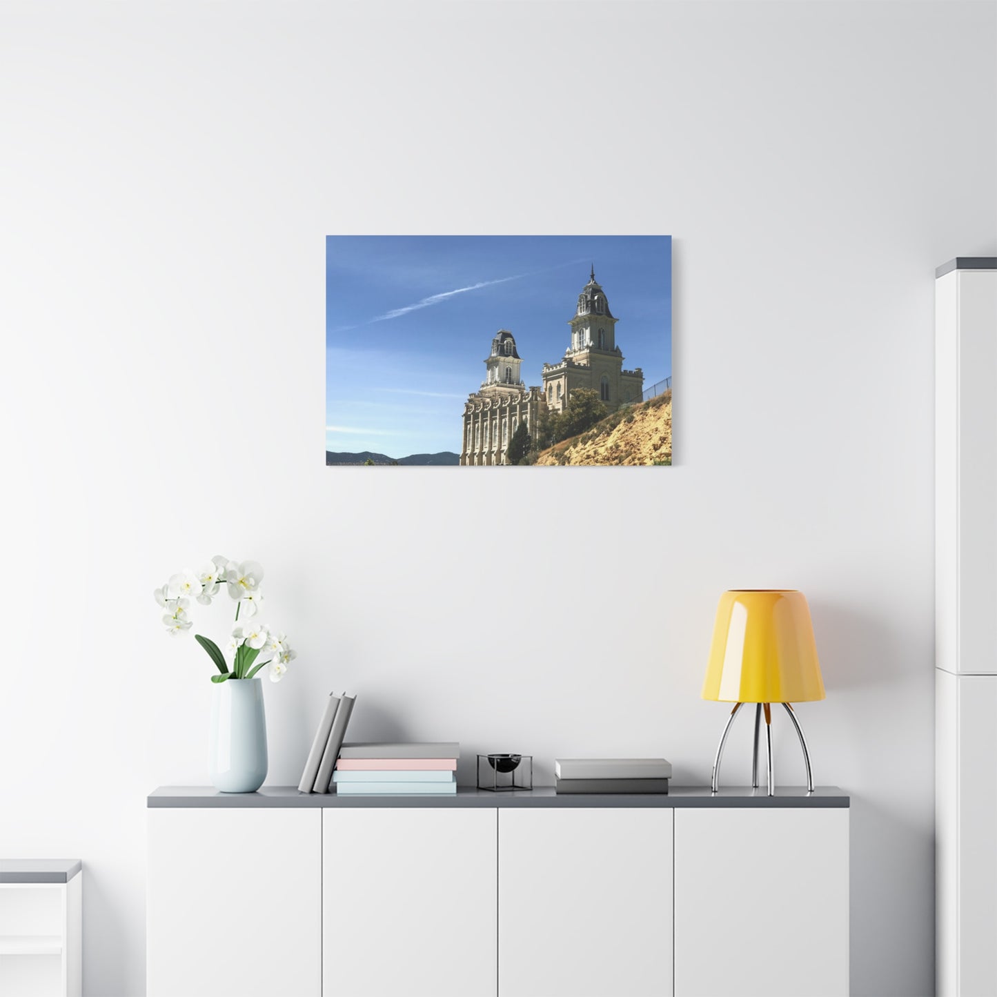 Stretched Matte Canvas Print of Historic Architecture Manti Temple LDS