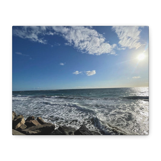 Ocean Waves Stretched Canvas Art - Serene Coastal Home Decor