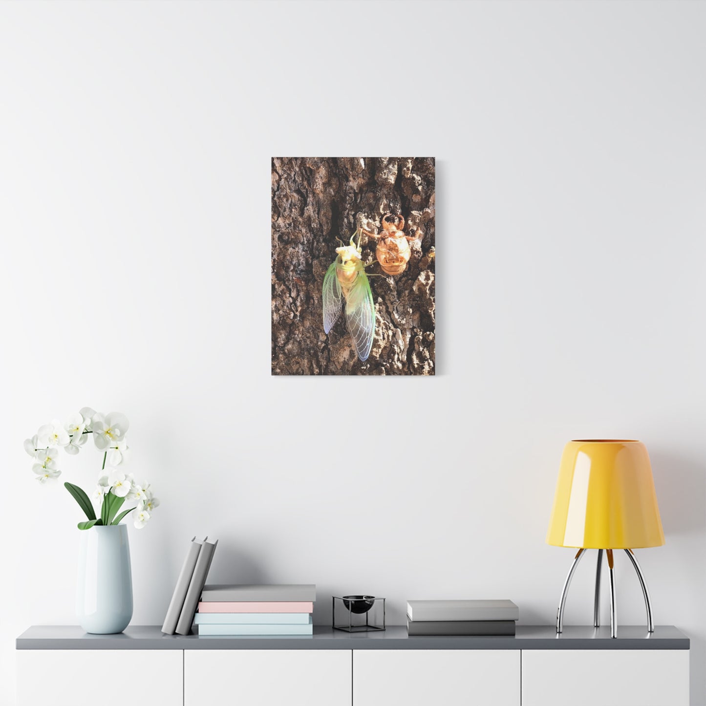 Nature-Inspired Wall Art: Cicada Lifecycle Canvas Print