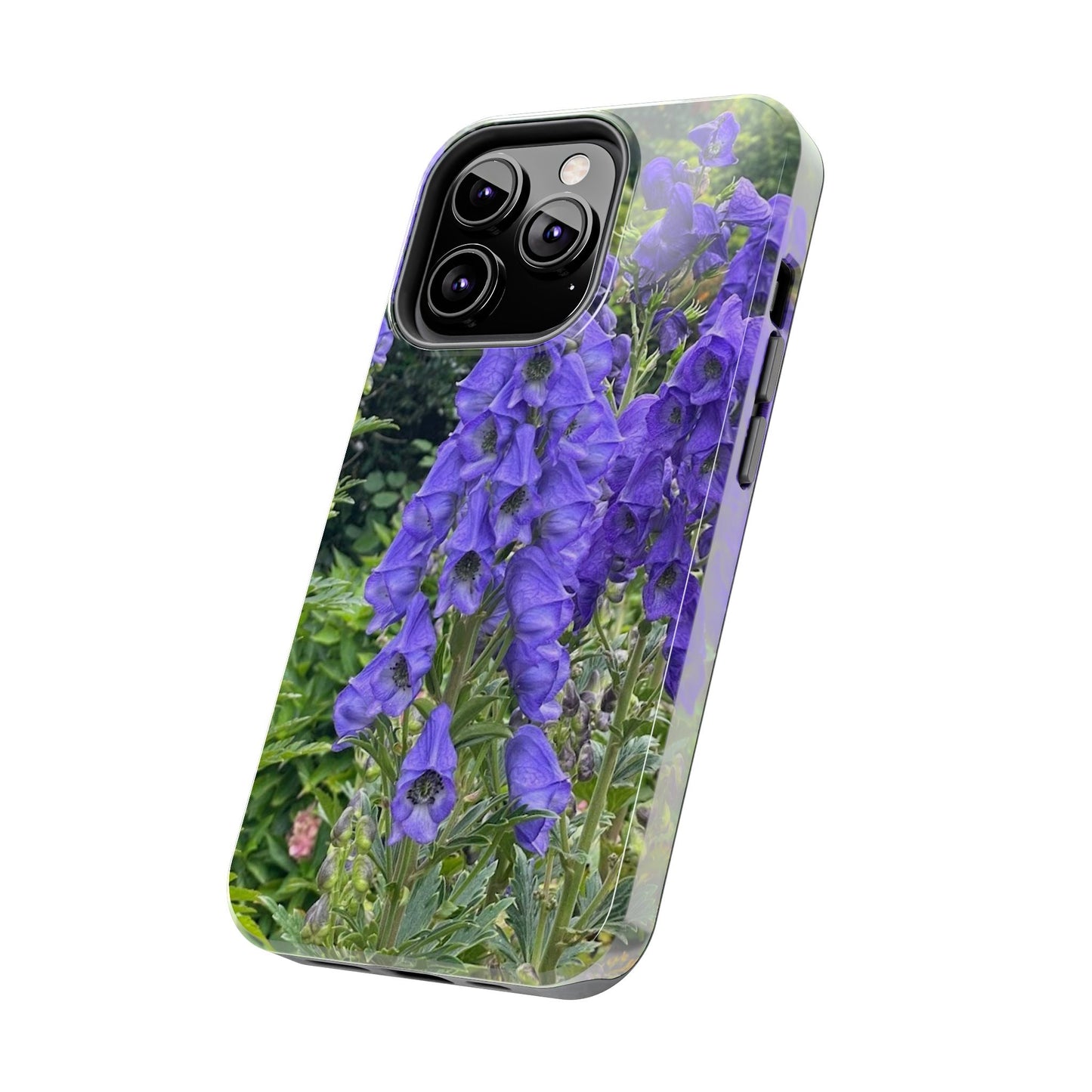 Elegant Floral Tough Phone Case - Purple Aconite Design