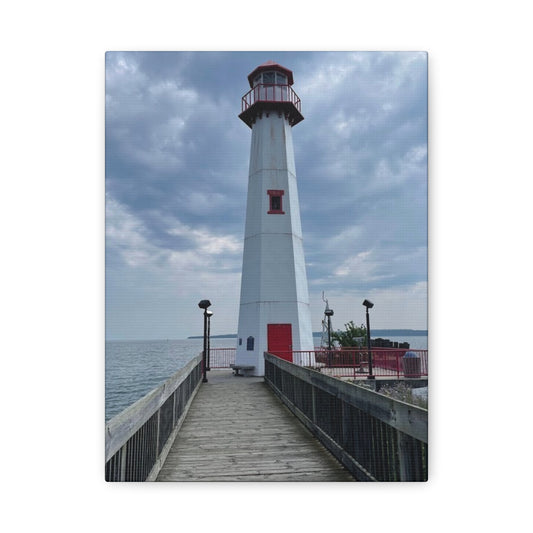 Coastal Lighthouse Canvas Art Print - 12x16 Stretched Wall Decor