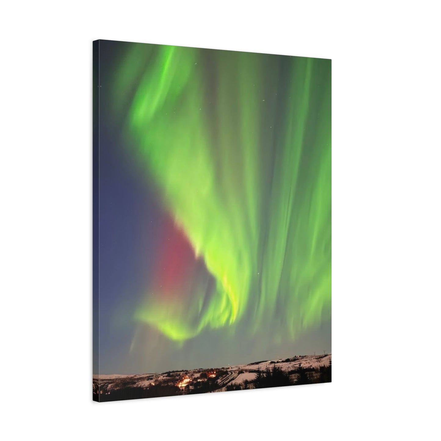 Aurora Borealis Canvas Art - Stunning Northern Lights Stretched Wall Decor Iceland