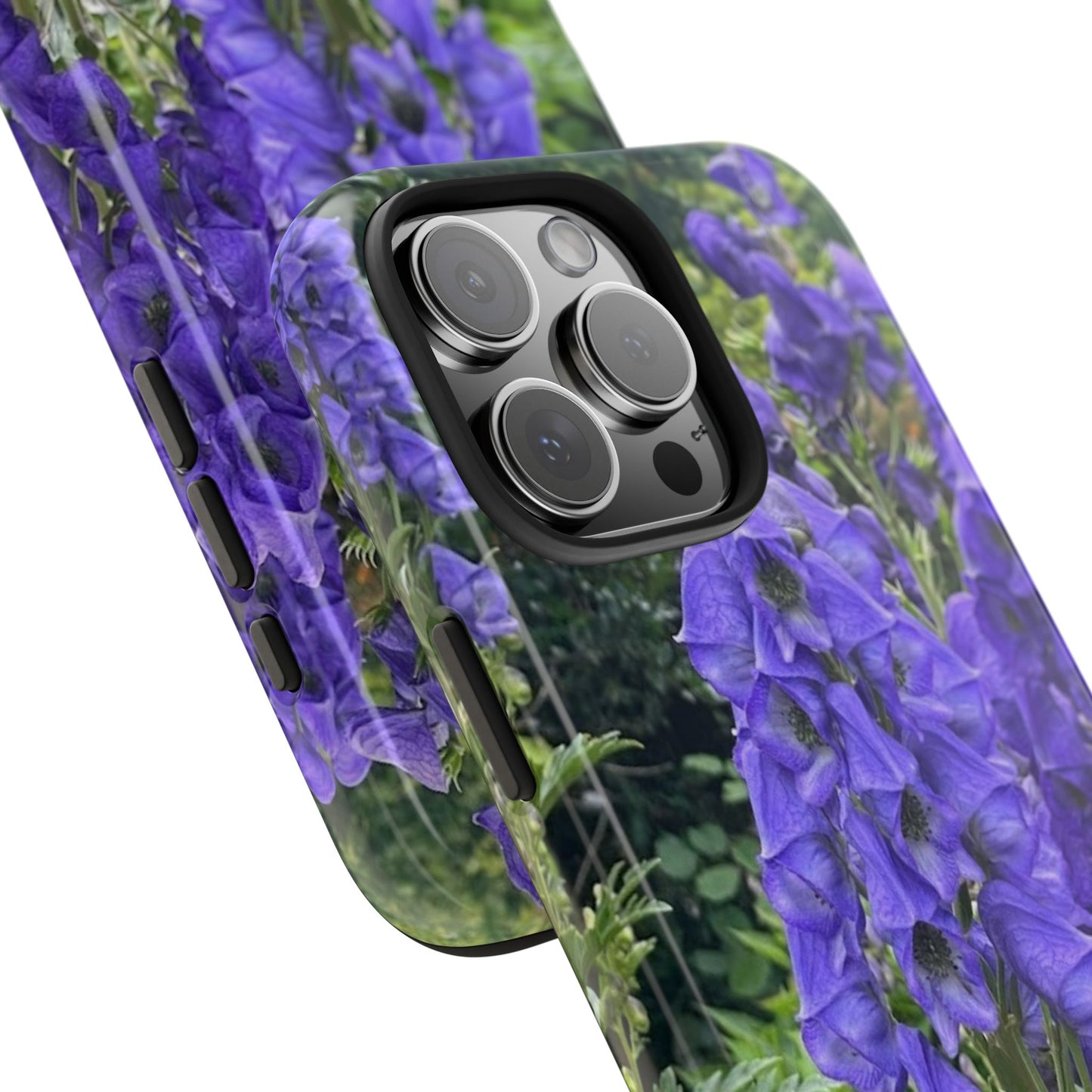 Elegant Floral Tough Phone Case - Purple Aconite Design