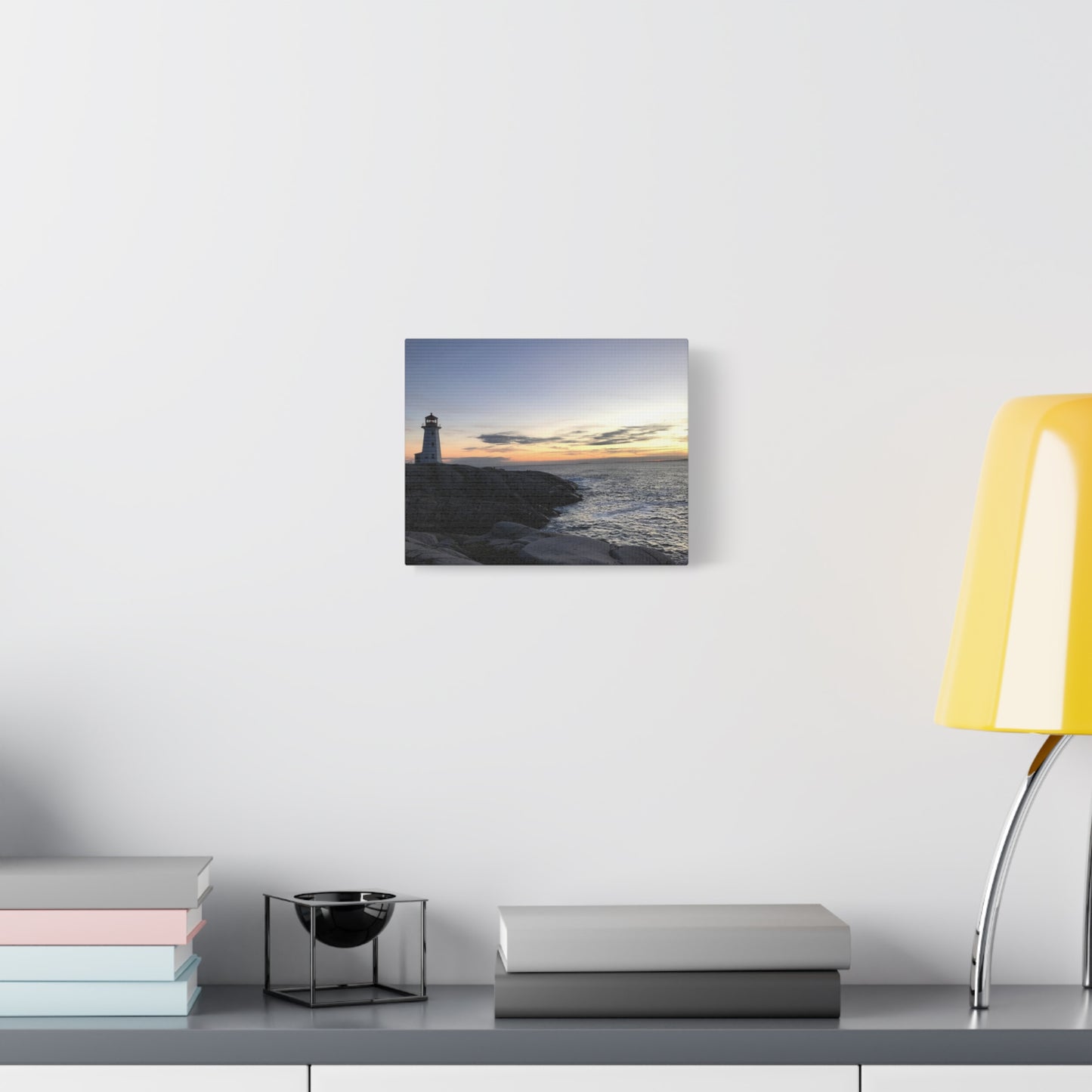 Sunset Lighthouse Canvas Print - Coastal Decor for Beach Lovers Peggys Cove