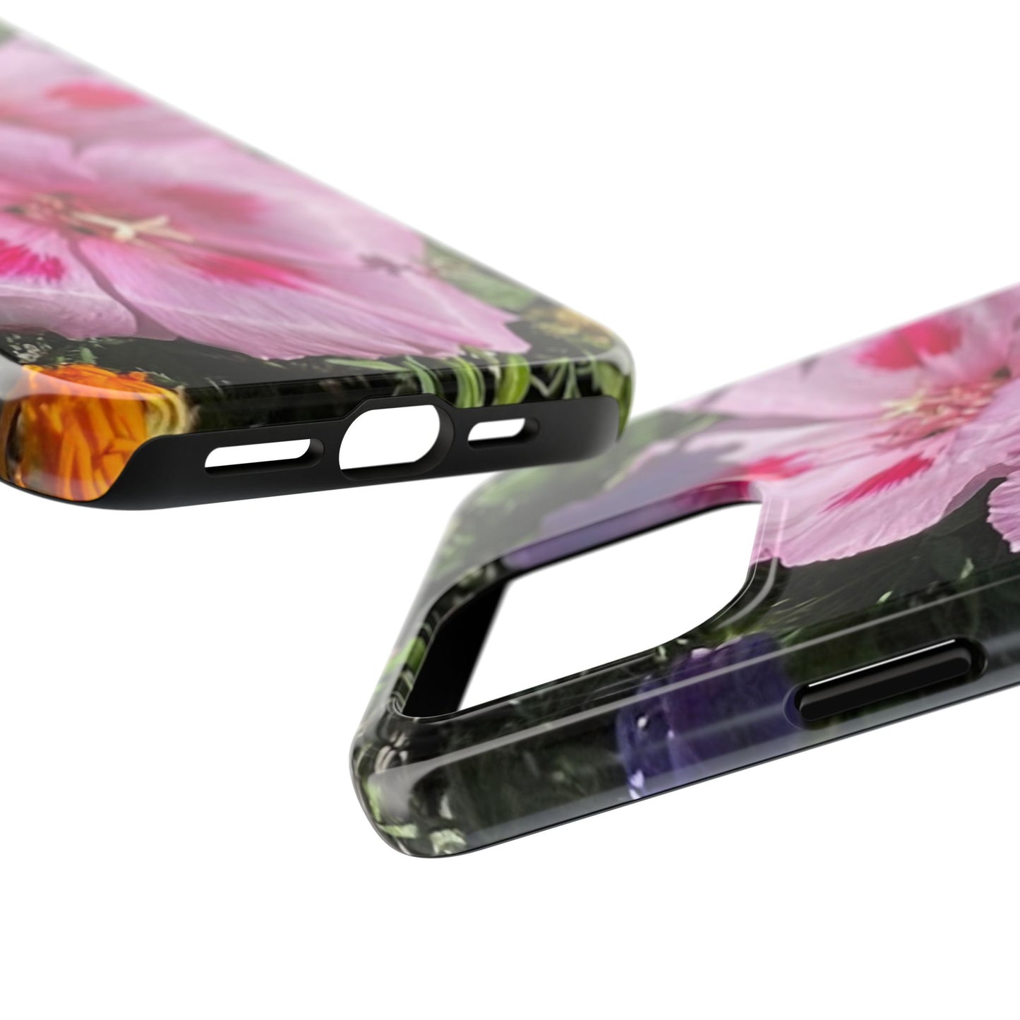 Vibrant Floral Tough Phone Case - Durable Protection with Stunning Pink Flowers