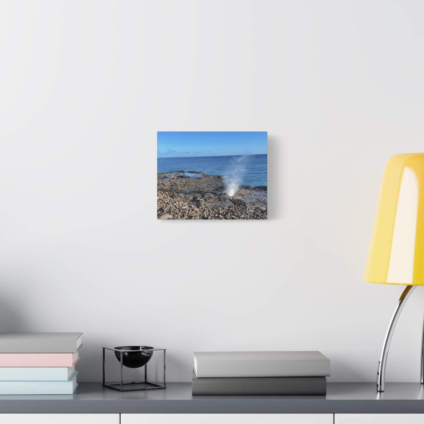 Stretched Matte Canvas Wall Art - Coastal Spouting Blowhole Photography