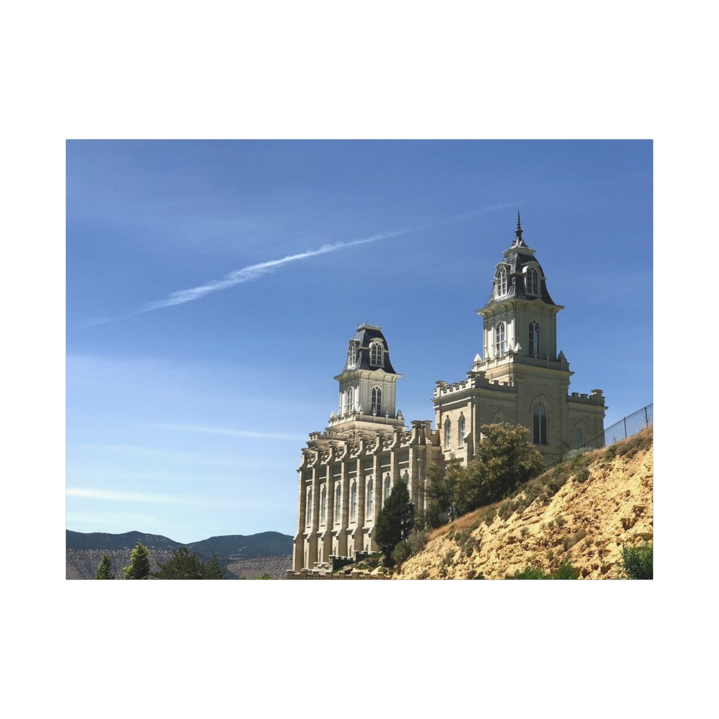 Stretched Matte Canvas Print of Historic Architecture Manti Temple LDS