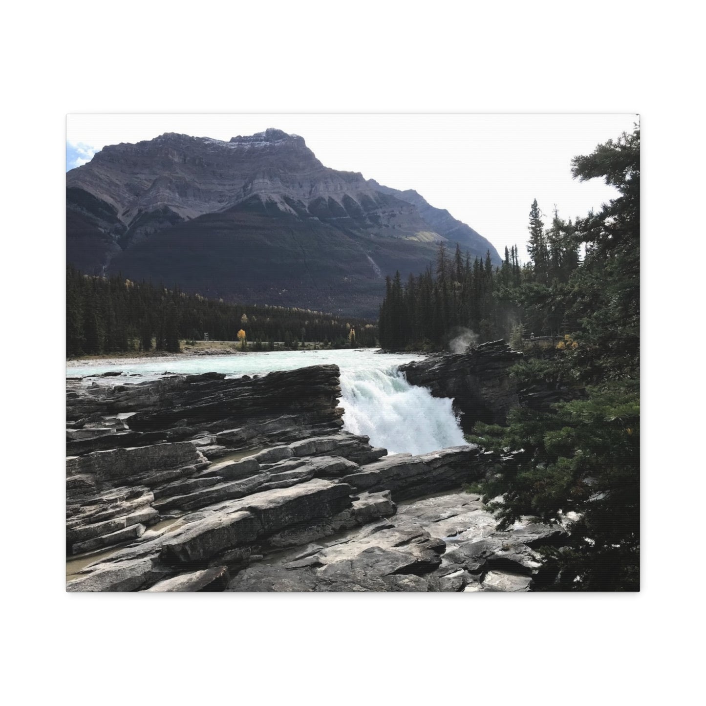Mountain Waterfall Canvas Art - Stretched Wall Decor for Nature Lovers