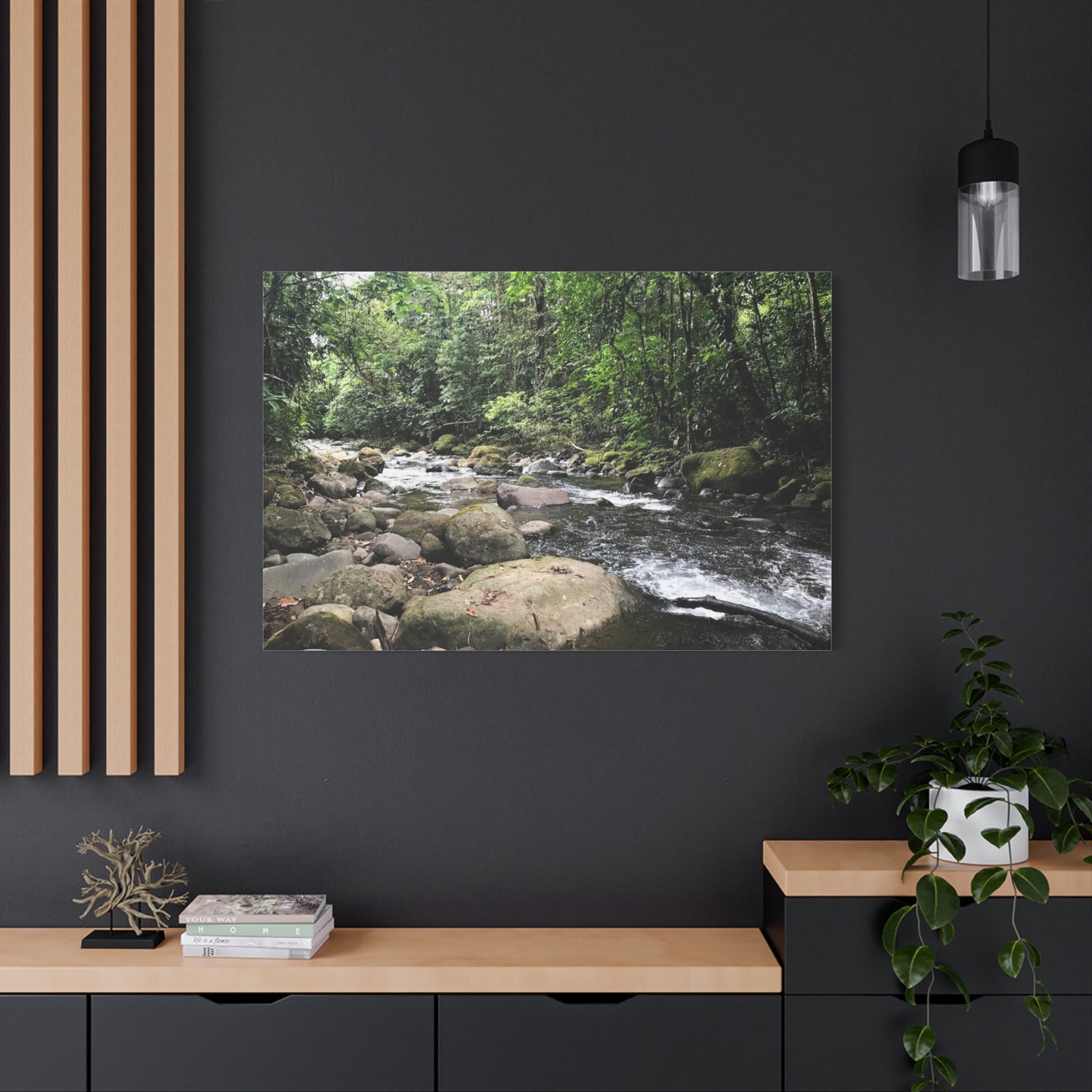 Serene Nature Canvas Wall Art – Tranquil River Landscape, 1.25" Stretched Print