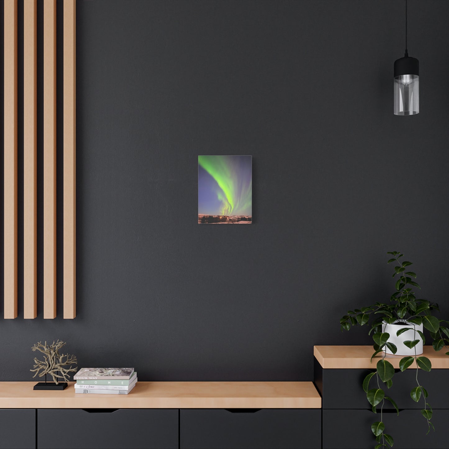 Aurora Borealis Canvas Art - 1.25" Stretched Wall Decor Iceland Northern Lights