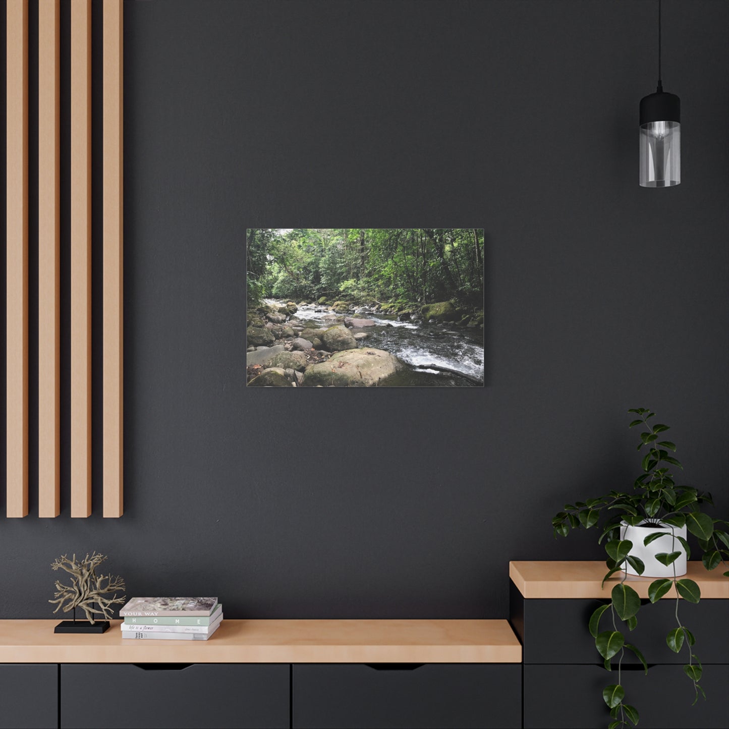 Serene Nature Canvas Wall Art – Tranquil River Landscape, 1.25" Stretched Print