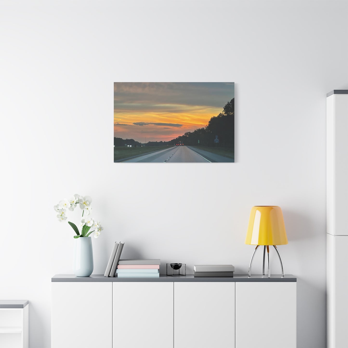 Sunset Roadway Canvas Print - Matte Stretched Artwork