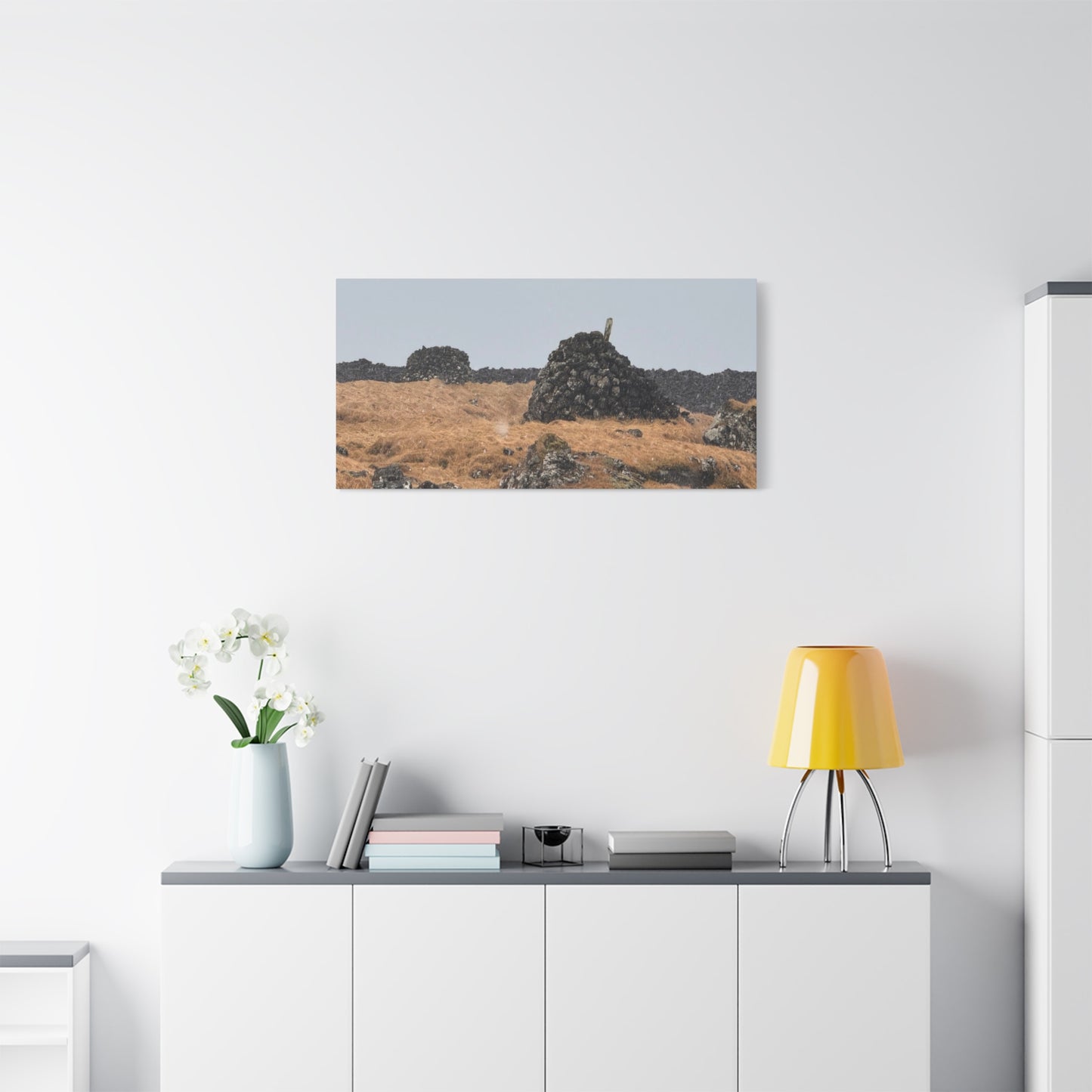Nature-Inspired Stretched Canvas Art - Tranquil Rock Formation