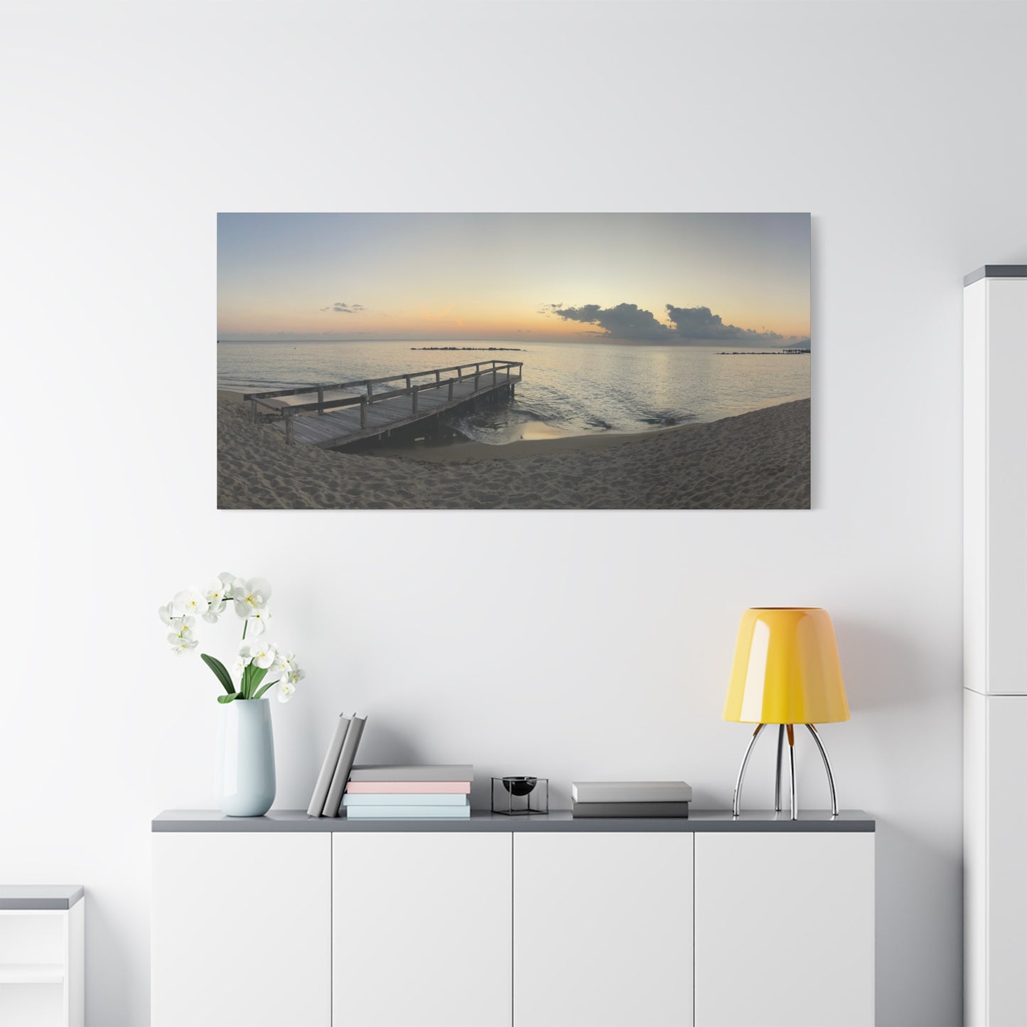 Serene Beach Sunset Canvas Wall Art