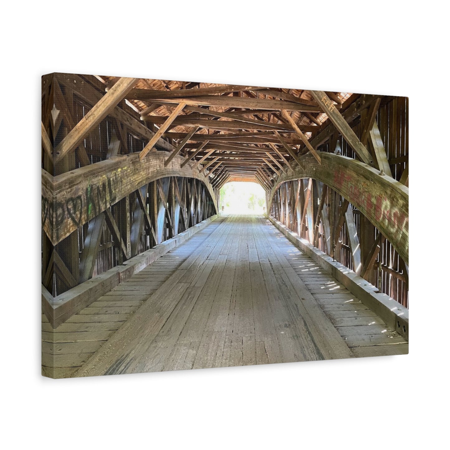 Rustic Wooden Bridge Canvas Print - Stretched Wall Art for Home Decor