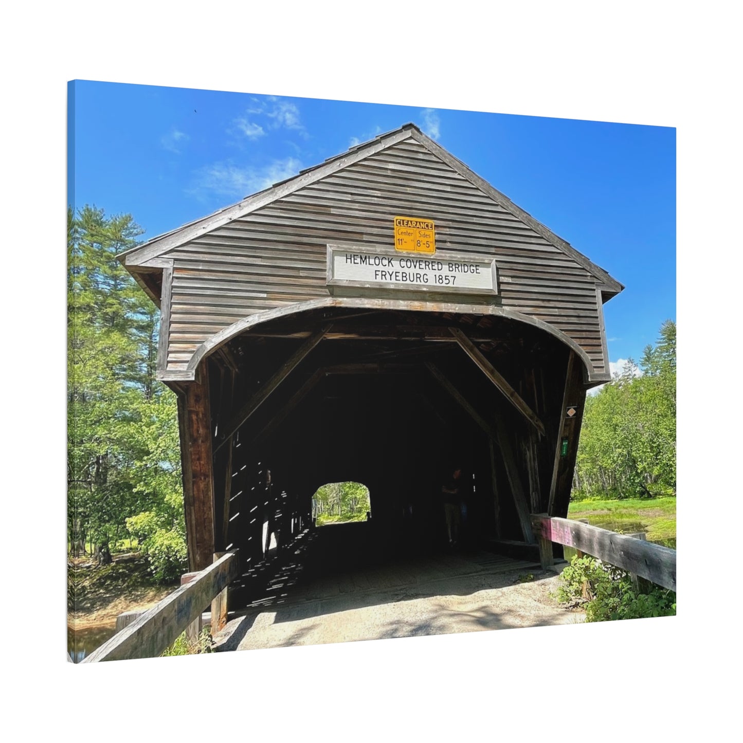 Scenic Covered Bridge Canvas Art – 1.25" Stretched Wall Decor for Nature Lovers