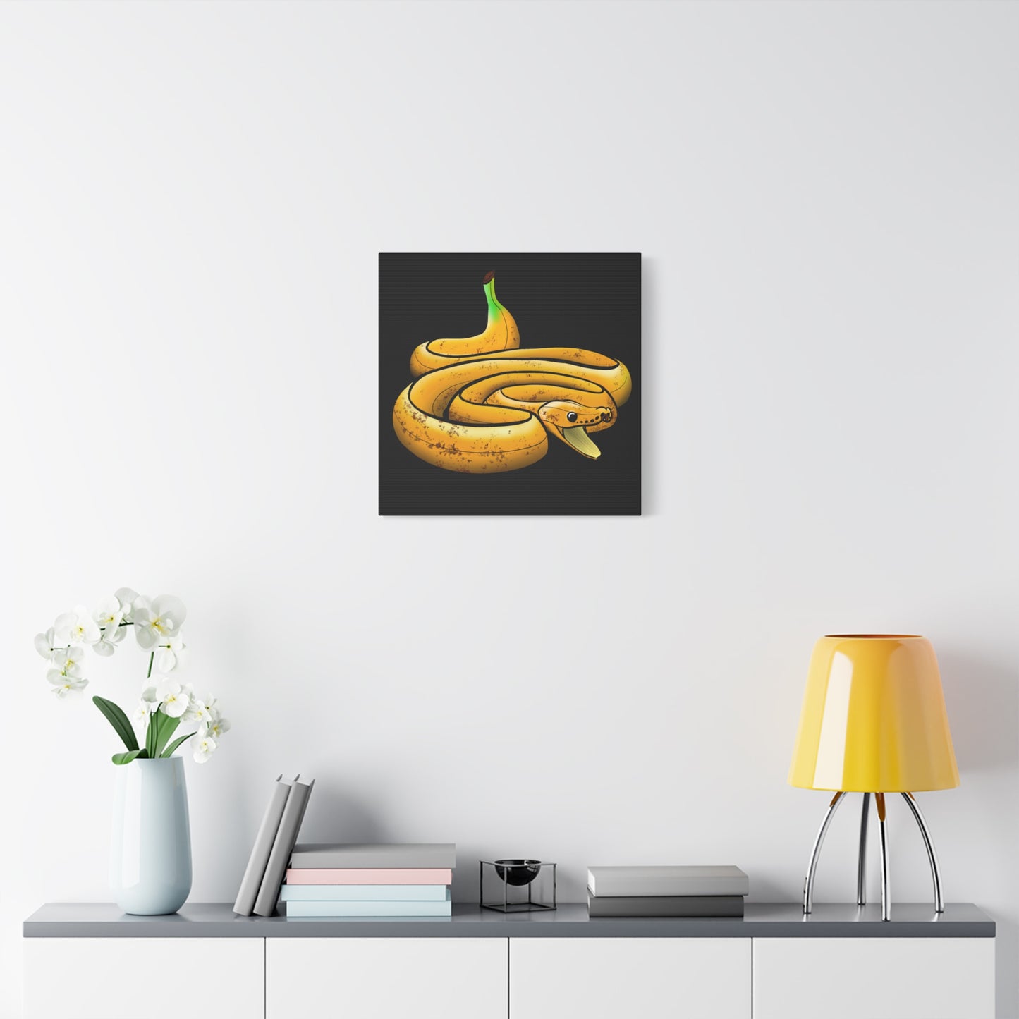 Funny Banana Snake Canvas Art - Quirky Home Decor for Animal Lovers