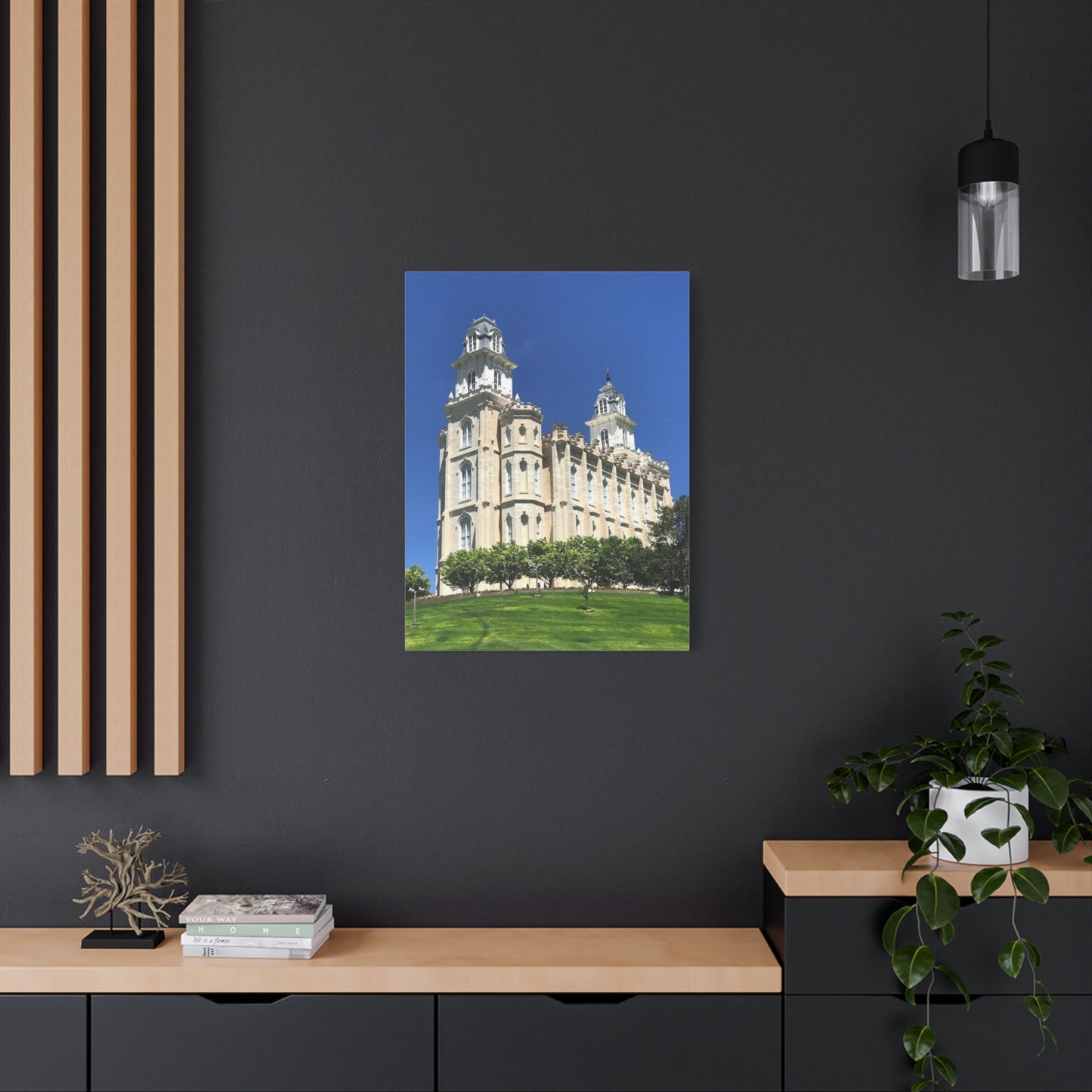 Matte Canvas Wall Art - Beautiful Architectural Print for Home Décor Manti Temple LDS