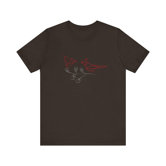 Cardinal Bird Short Sleeve Tee - Unisex Jersey T-Shirt
