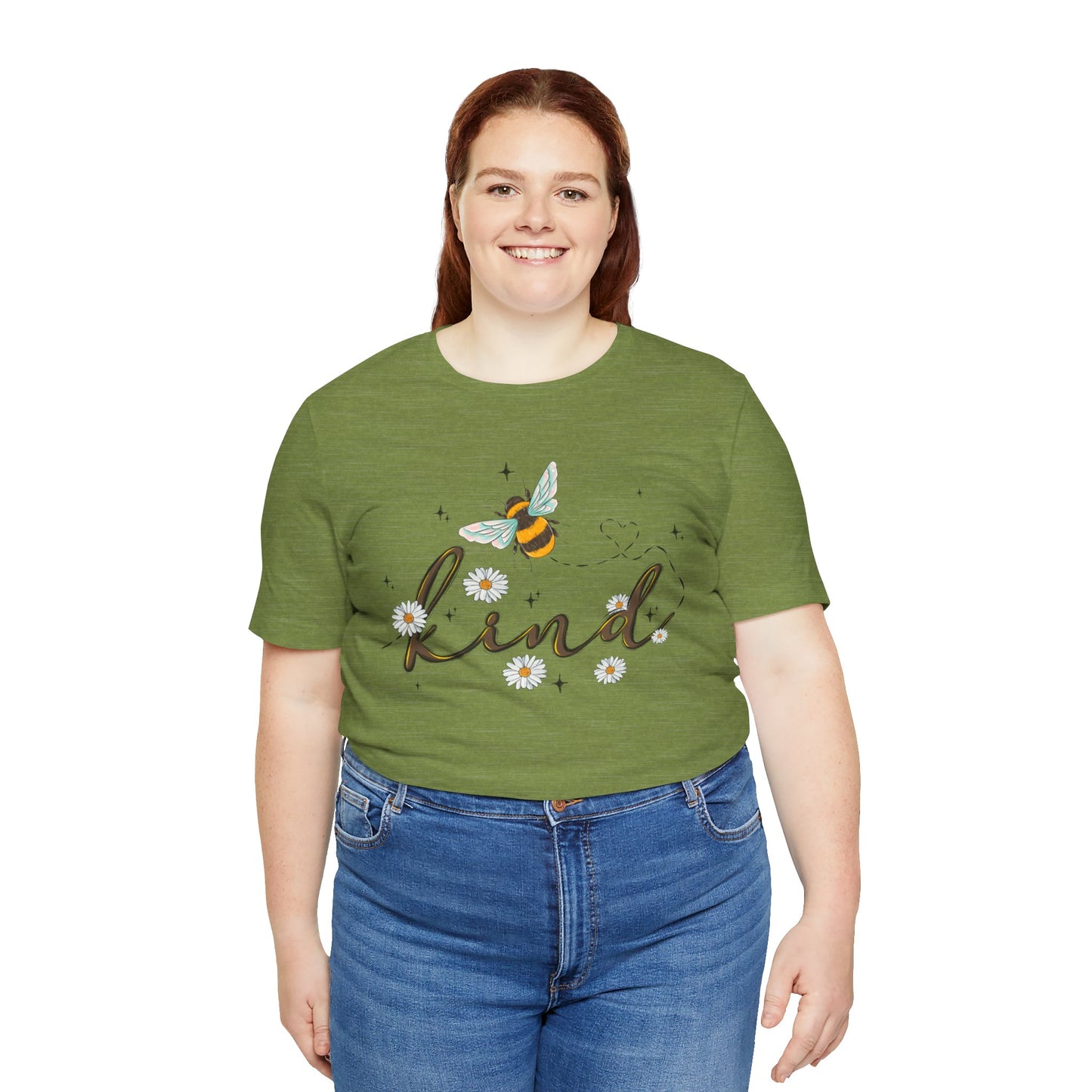 Bee Kind Unisex Jersey Short Sleeve Tee - Inspirational Floral Design