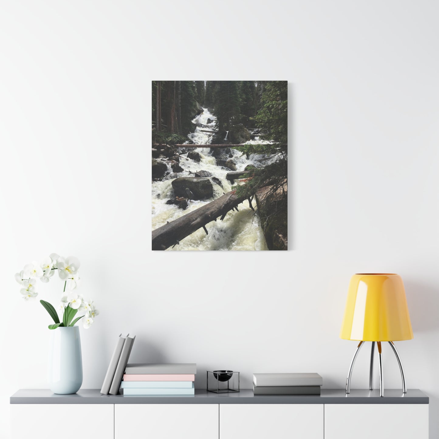 Nature Waterfall Canvas Art - Stretched Matte Wall Decor