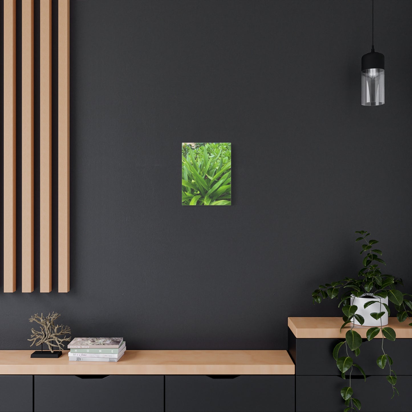 Nature-Inspired Matte Canvas Wall Art - Lush Greenery with snail