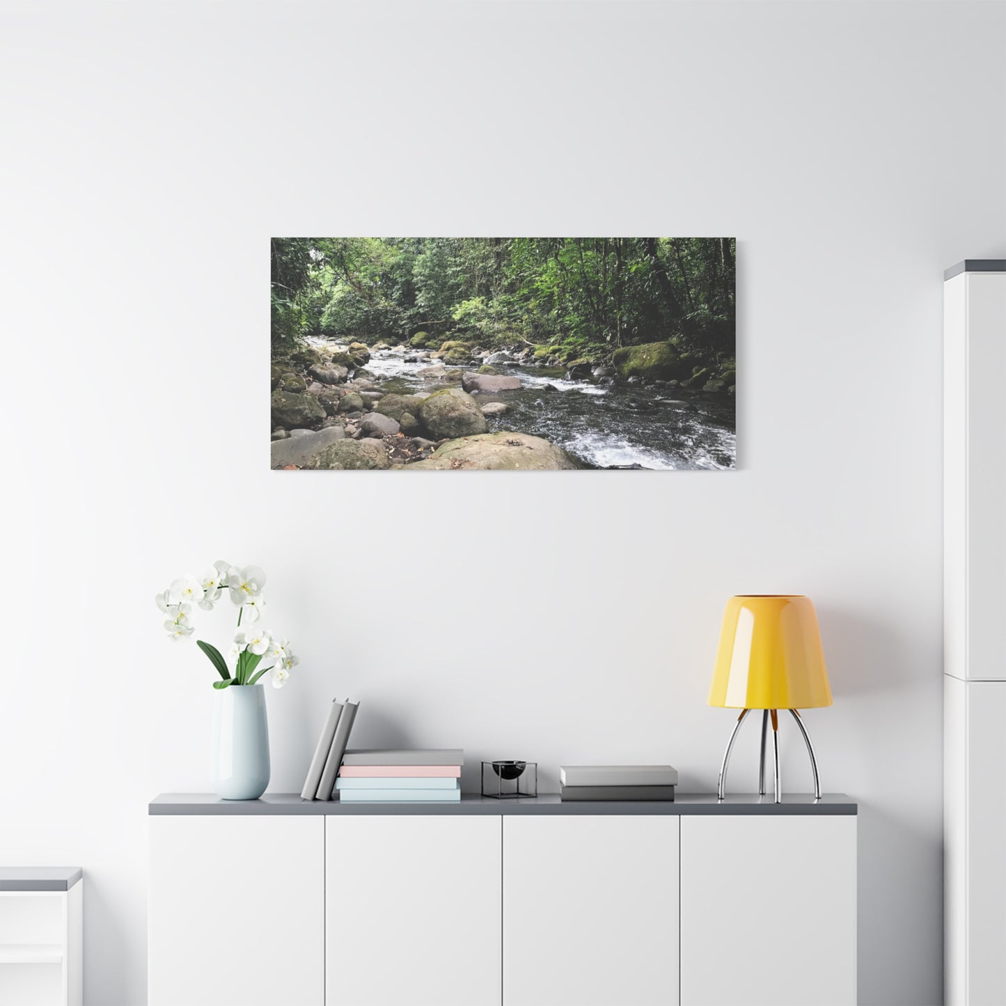 Serene Nature Canvas Wall Art – Tranquil River Landscape, 1.25" Stretched Print