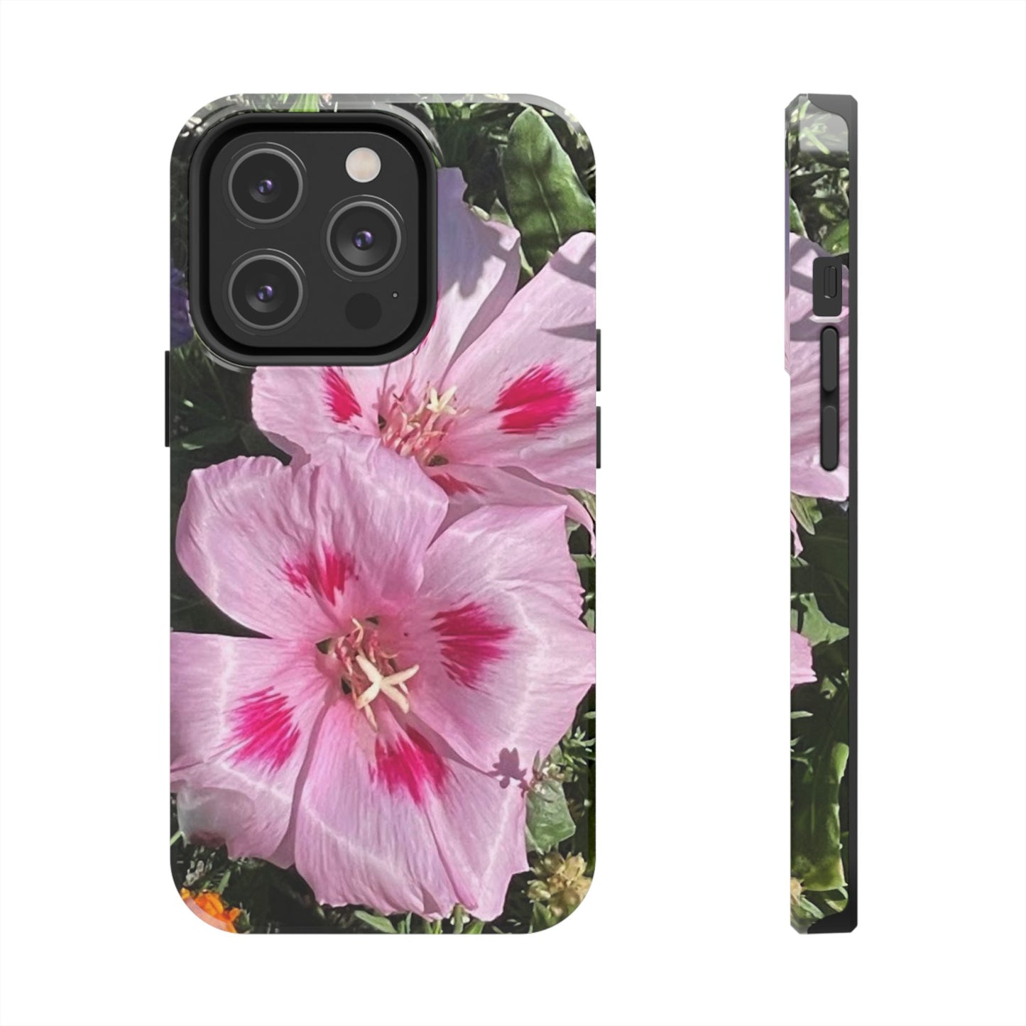 Vibrant Floral Tough Phone Case - Durable Protection with Stunning Pink Flowers
