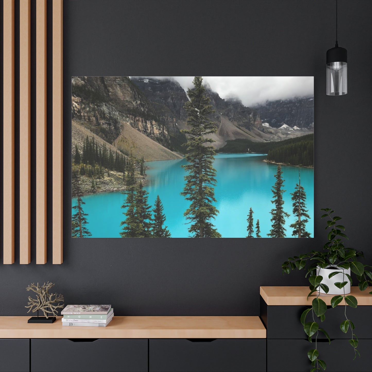 Scenic Landscape Canvas Wall Art - Tranquil Mountain Lake Decor