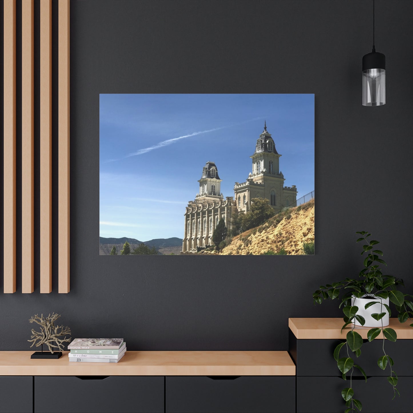 Stretched Matte Canvas Print of Historic Architecture Manti Temple LDS